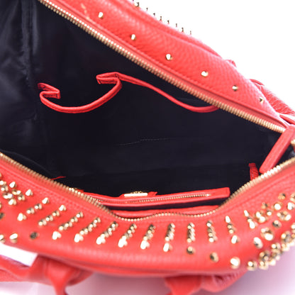 MCM Calfskin Swarovski Small Stark Diamond Backpack Red 5 of 16