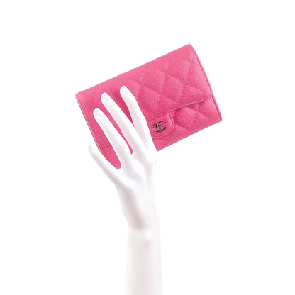 Chanel Caviar Quilted Small Flap Wallet Dark Pink 2 of 8
