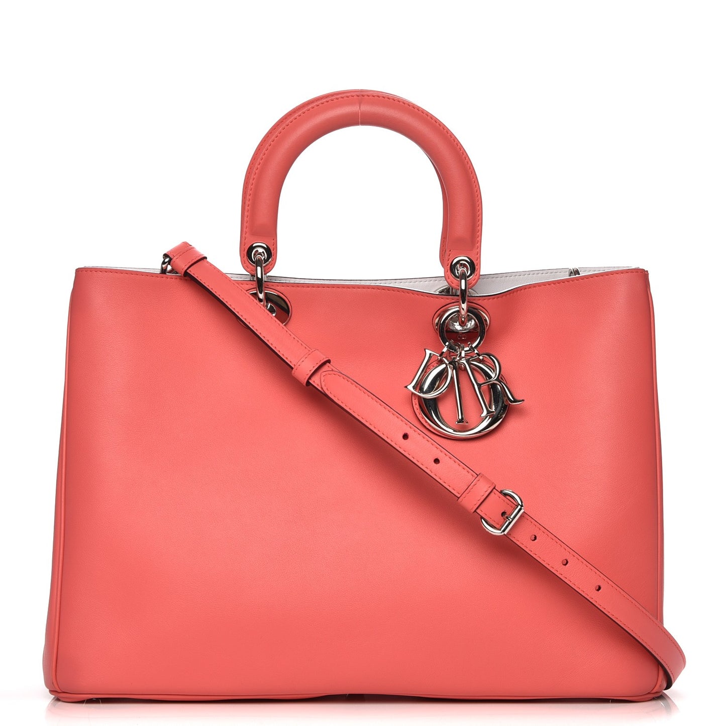 Smooth Calfskin Large Diorissimo Tote Light Coral