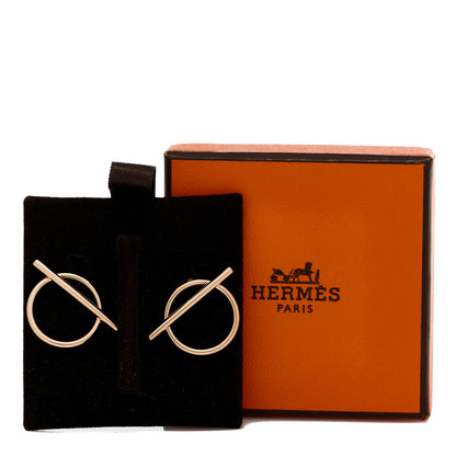 Hermes 18K Rose Gold MM Echappee Earrings 5 of 5