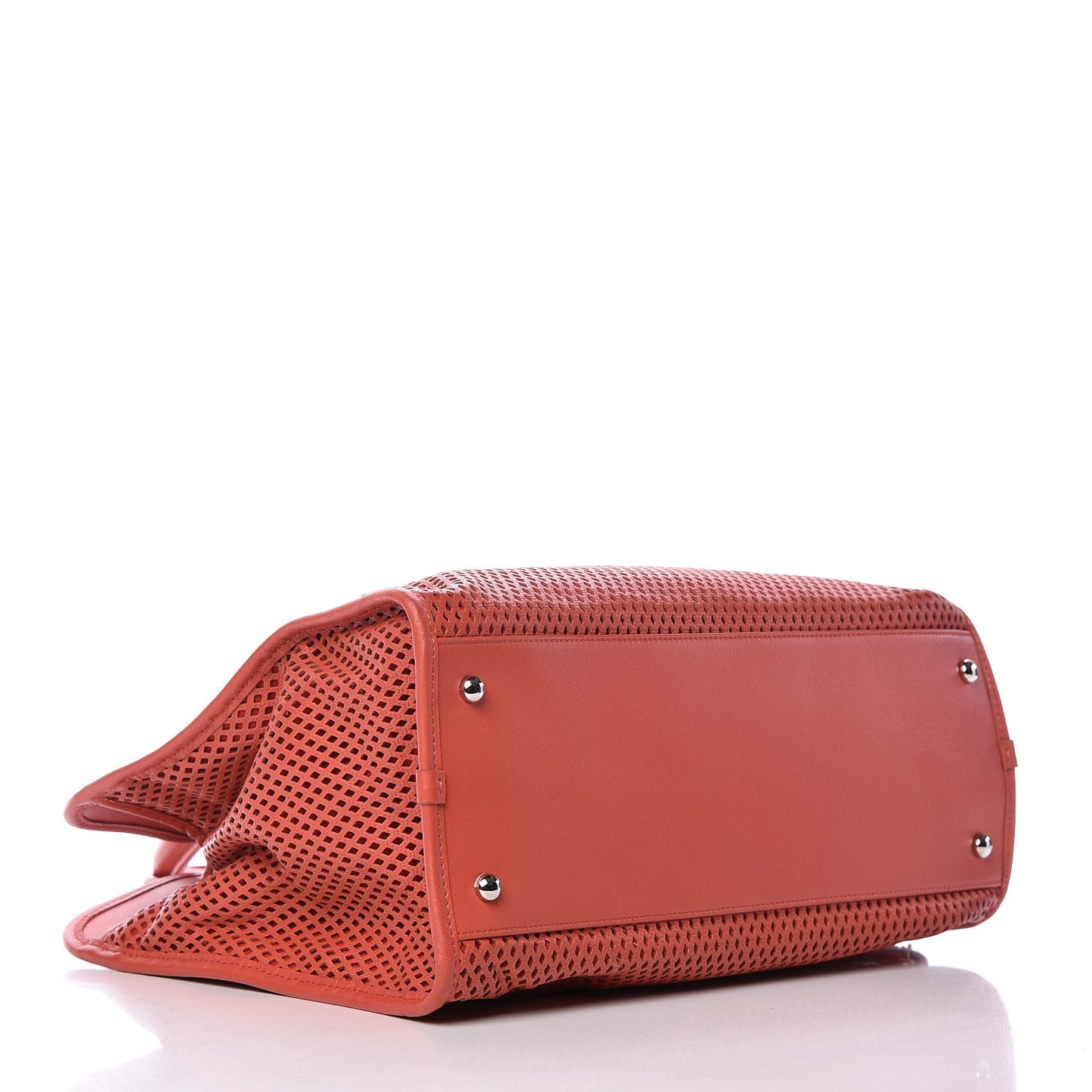 Calfskin Perforated Up In The Air Tote Red