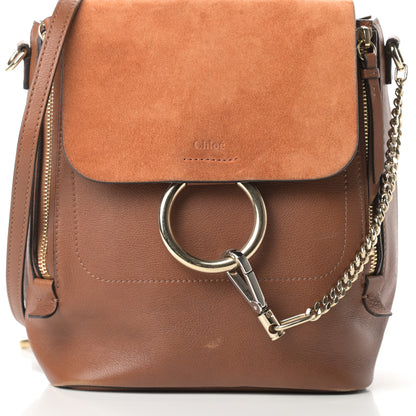 Chloe Suede Calfskin Small Faye Backpack Tobacco 16 of 16