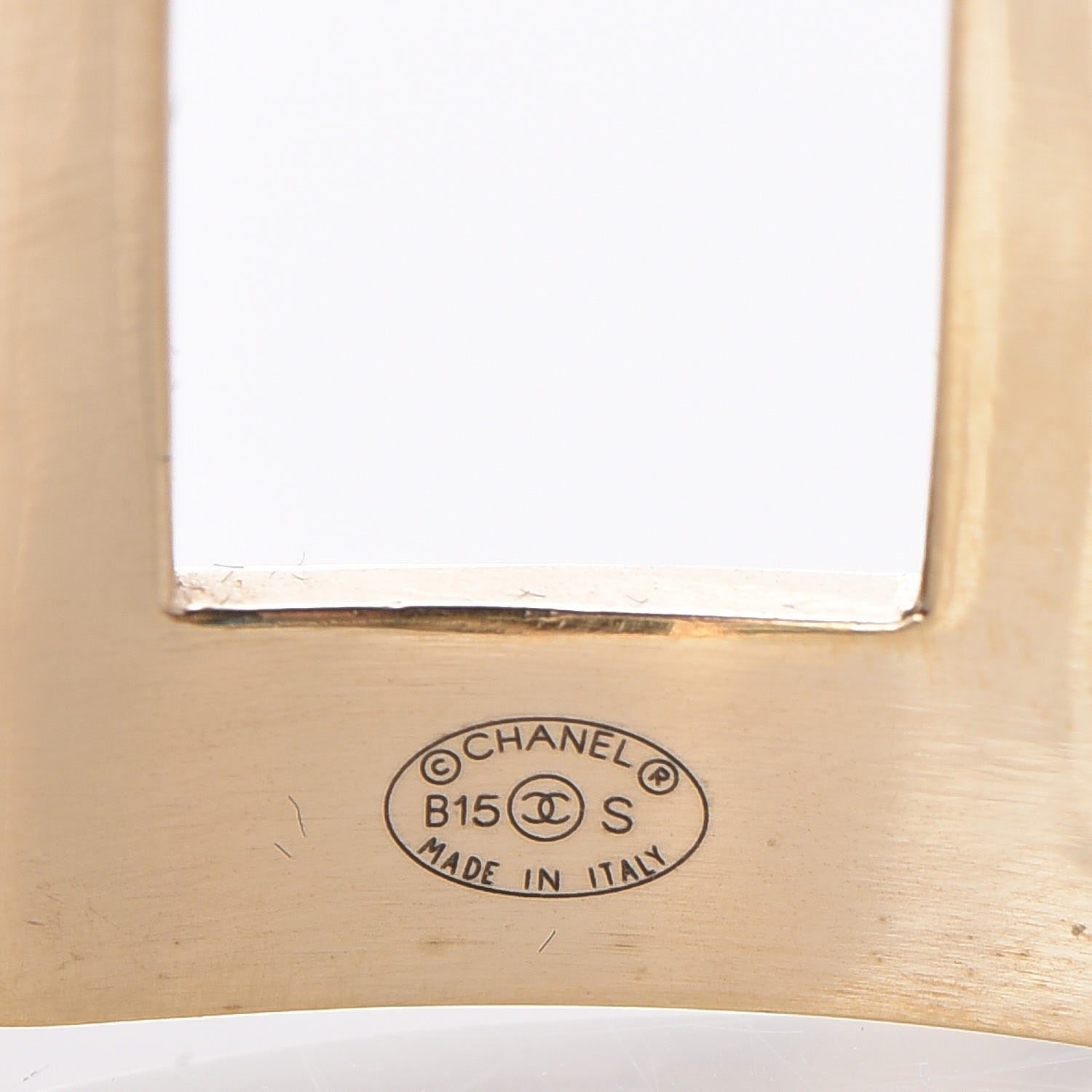 Chanel Metal Logo Cuff Gold 4 of 4