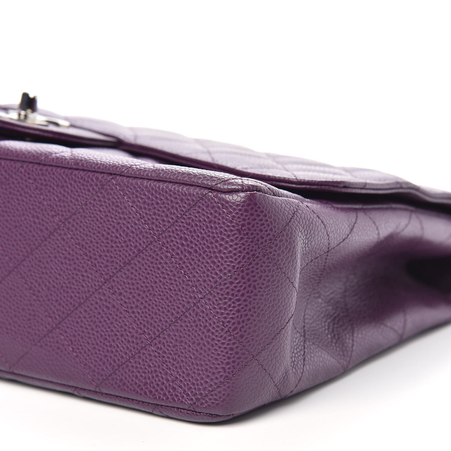 Caviar Quilted Jumbo Single Flap Purple