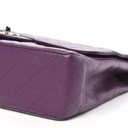 Chanel Caviar Quilted Jumbo Single Flap Purple 9 of 12