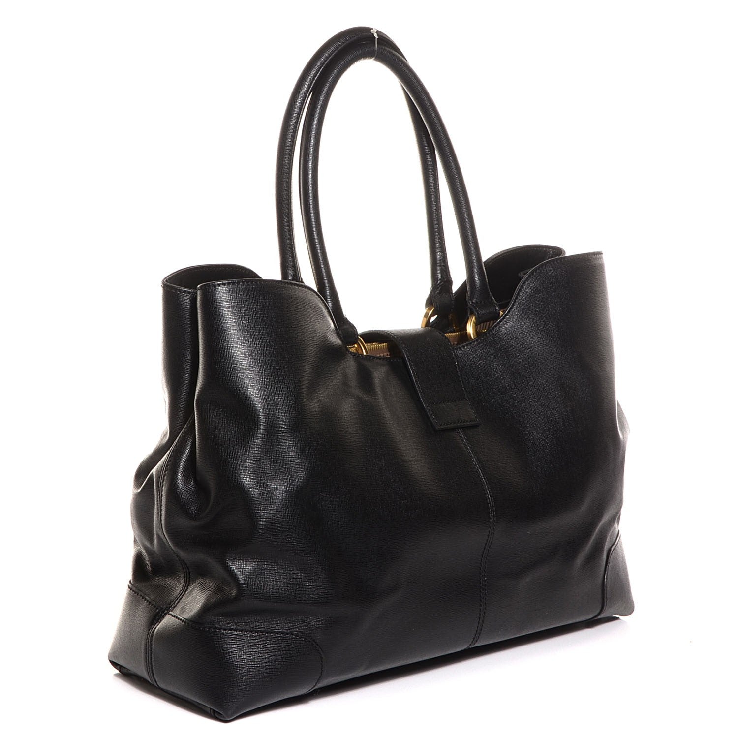 Fendi Vitello Elite Chameleon Shopper Tote Black 4 of 11