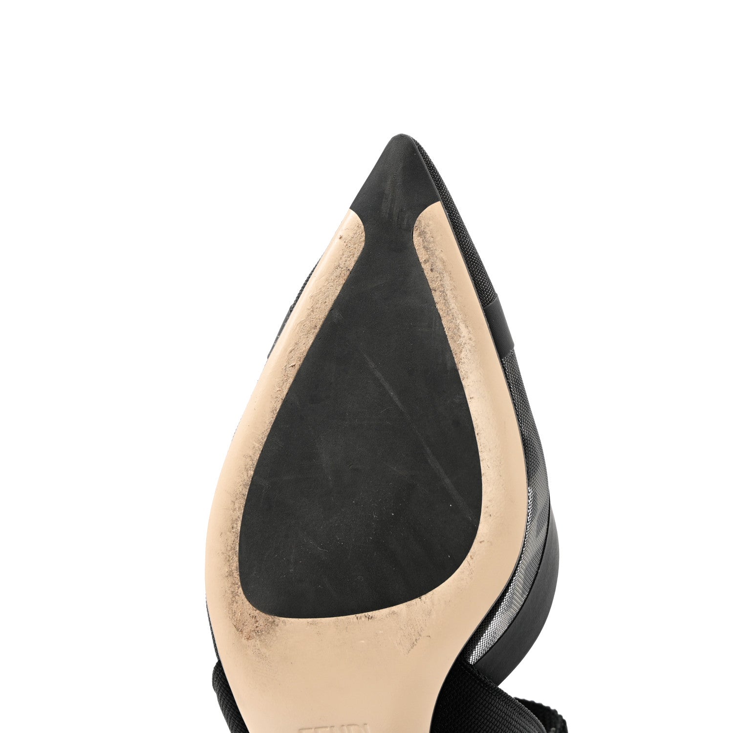 Fendi Technical Mesh FF Colibri Slingback Low-Heel Pumps 37.5 Black 9 of 13