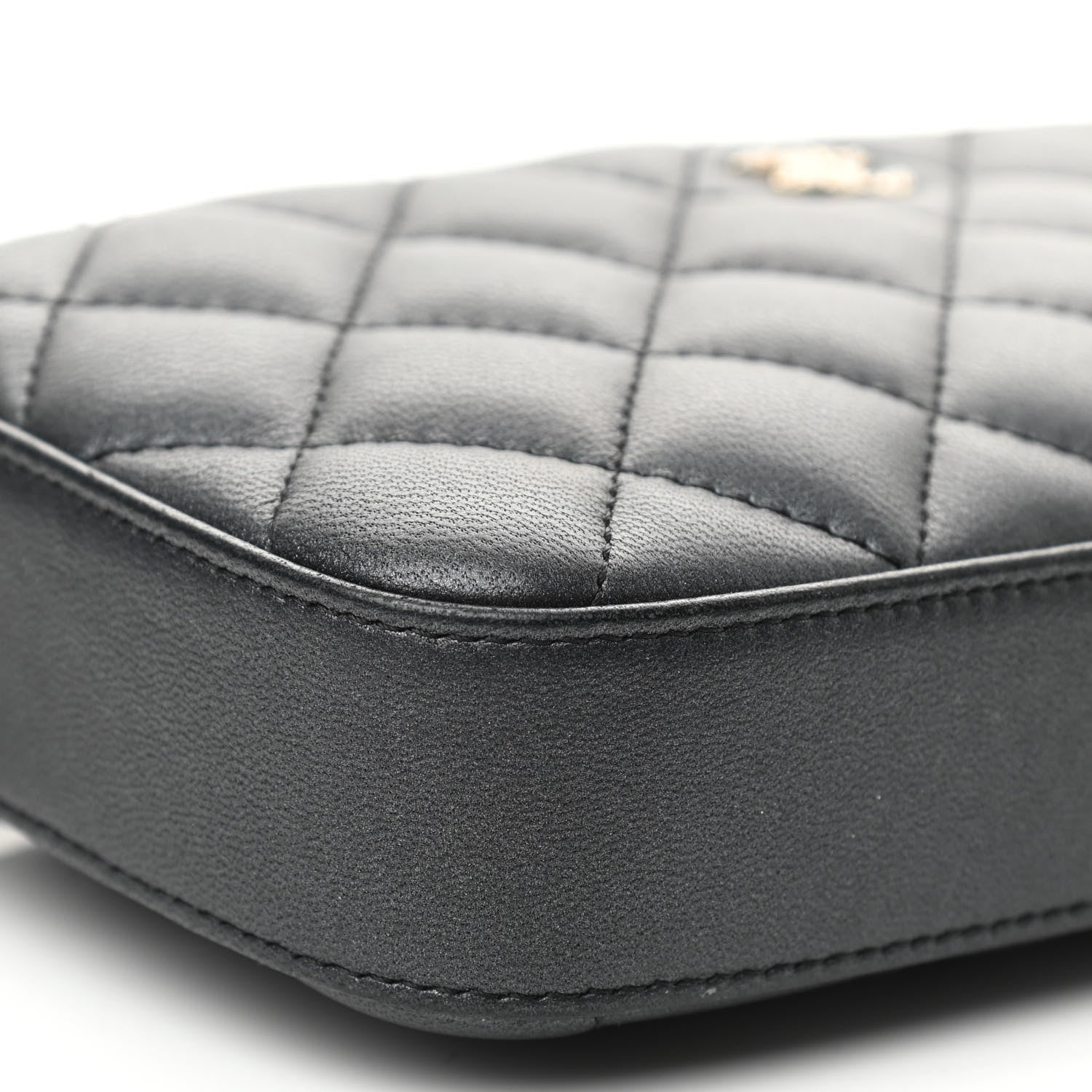 Chanel Iridescent Lambskin Quilted Pearl Clutch With Chain Black 6 of 13