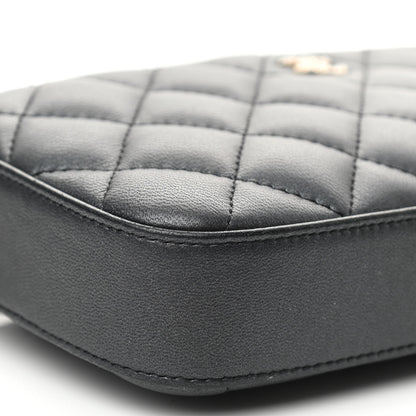 Chanel Iridescent Lambskin Quilted Pearl Clutch With Chain Black 6 of 13