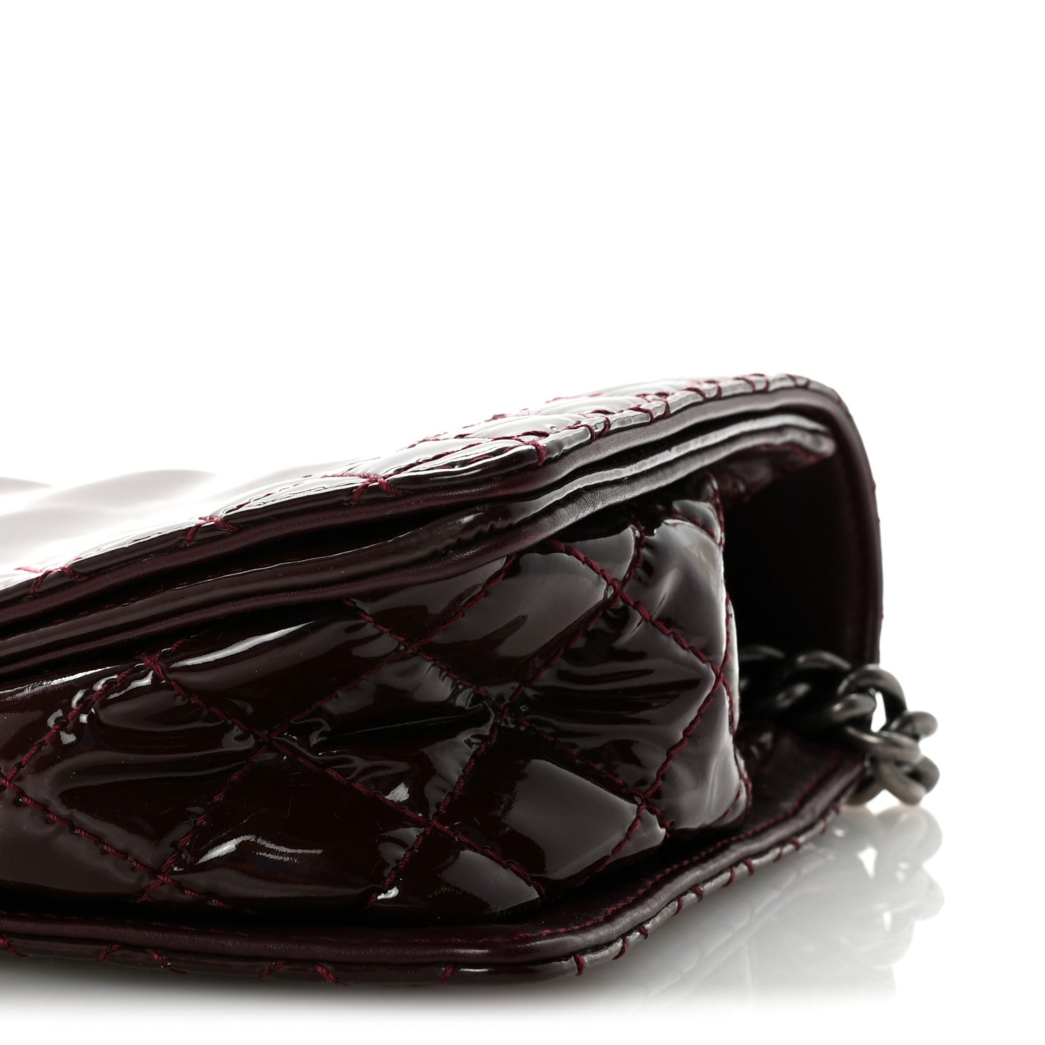 Chanel Patent New Medium Boy Reverso Flap Burgundy 10 of 10