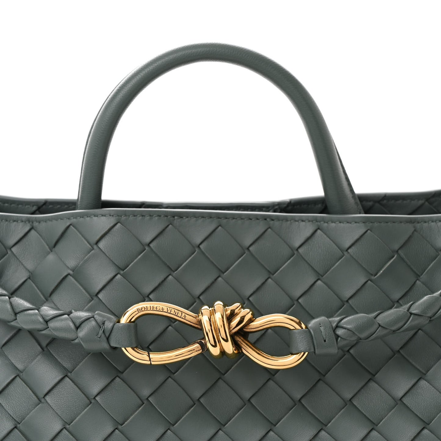 Nappa Intrecciato Medium Andiamo Shoulder Bag Slate