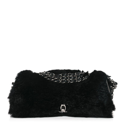Chanel Orylag Rabbit Fur Triple Chain Single Flap Black 1 of 11