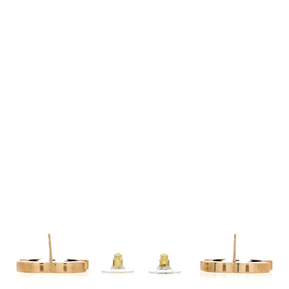Chanel Metal Enamel CC Earrings Black Gold 3 of 4