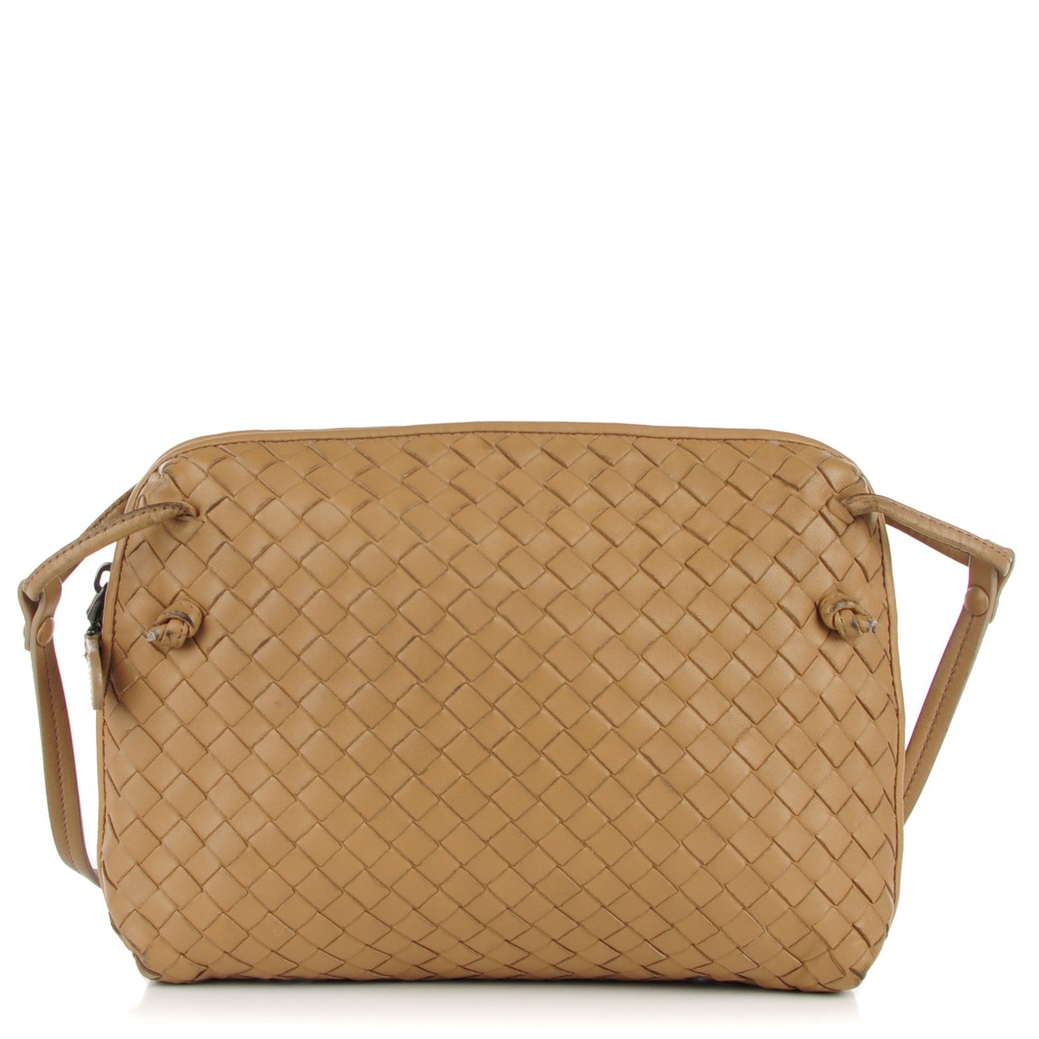 Bottega Veneta Nappa Intrecciato Pillow Crossbody Messenger Camel 1 of 14