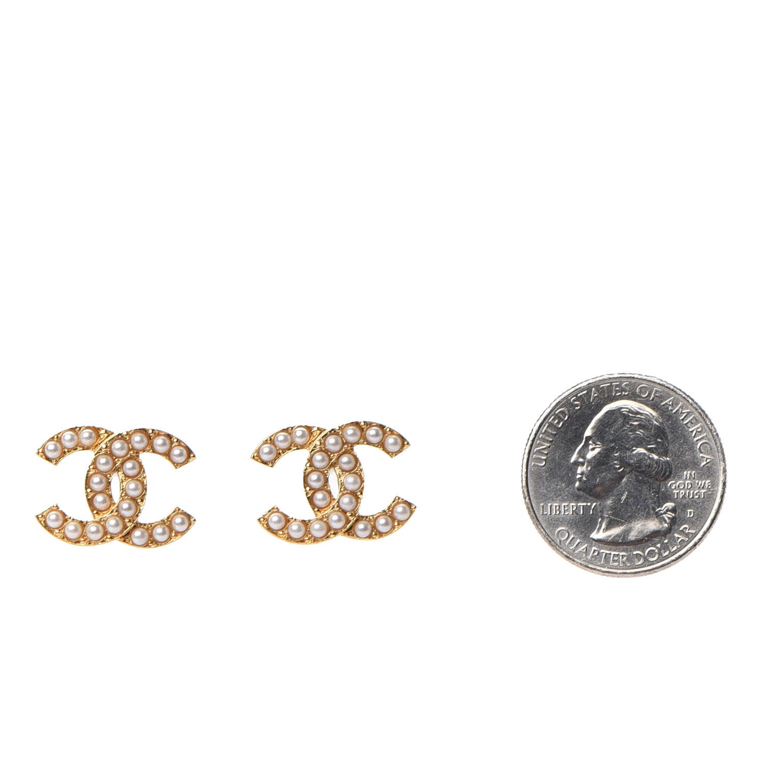 Chanel Pearl CC Earrings Gold 2 of 5