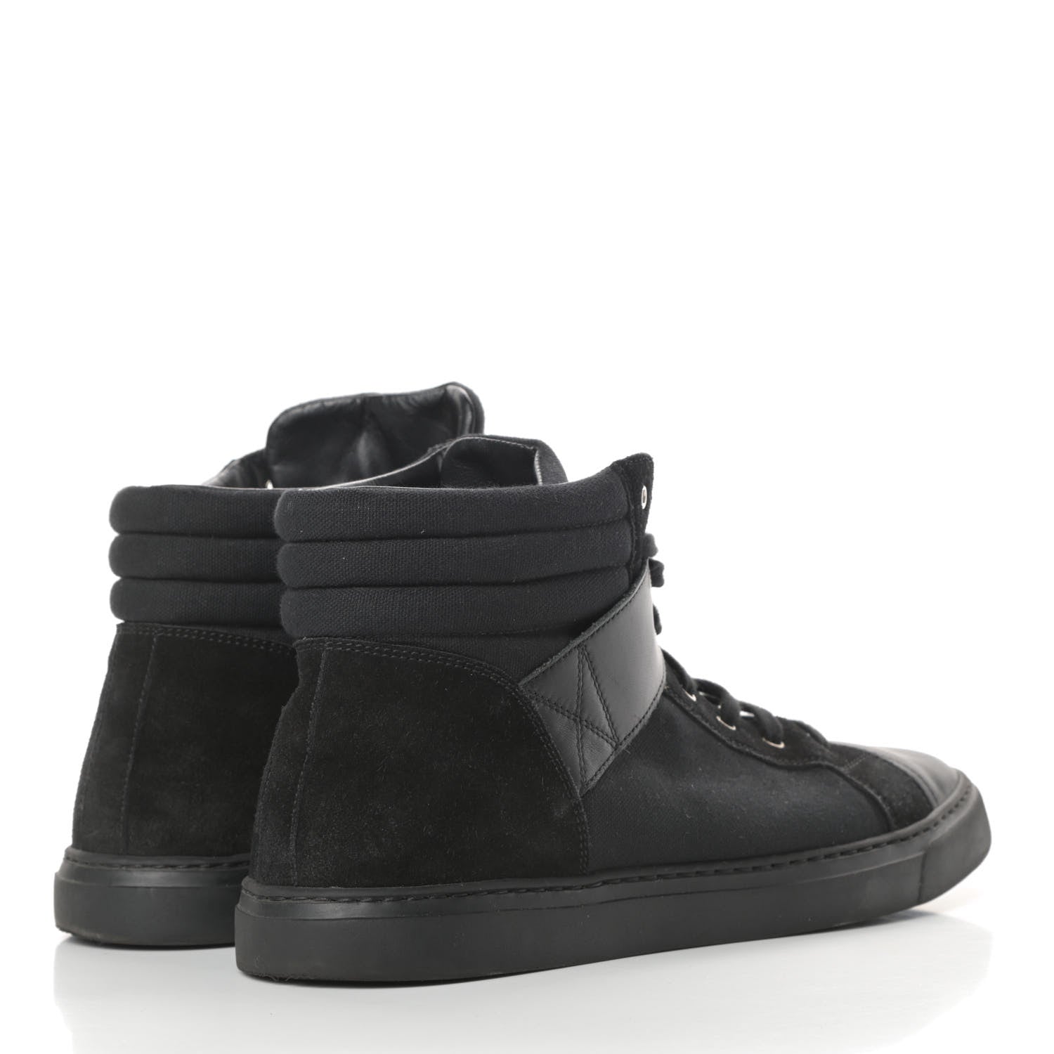 Chanel Toile Suede Calfskin Mens High Top Sneakers 43 Black 4 of 9