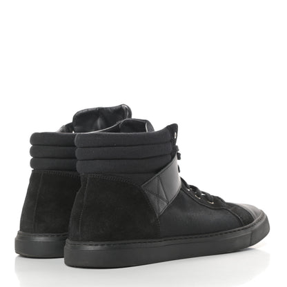 Chanel Toile Suede Calfskin Mens High Top Sneakers 43 Black 4 of 9