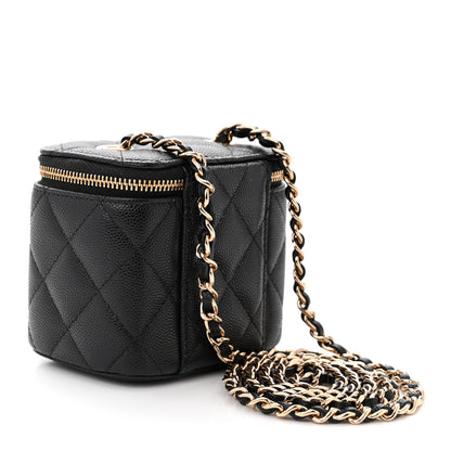 Chanel Caviar Quilted Mini Vanity Case With Chain Black 3 of 11