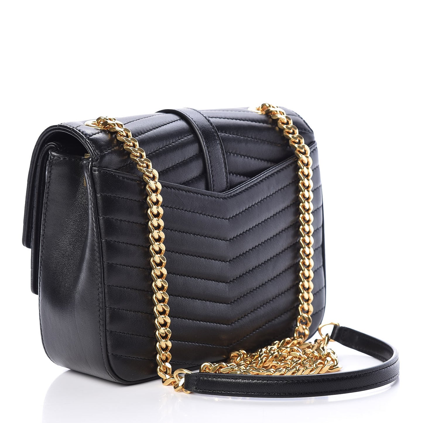 Lambskin Matelasse Chevron Monogram Small Sulpice Bag Black