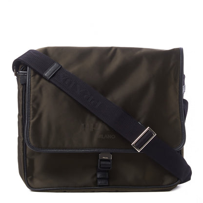 Prada Tessuto Nylon Saffiano Logo Messenger Bag Mimetico 1 of 8