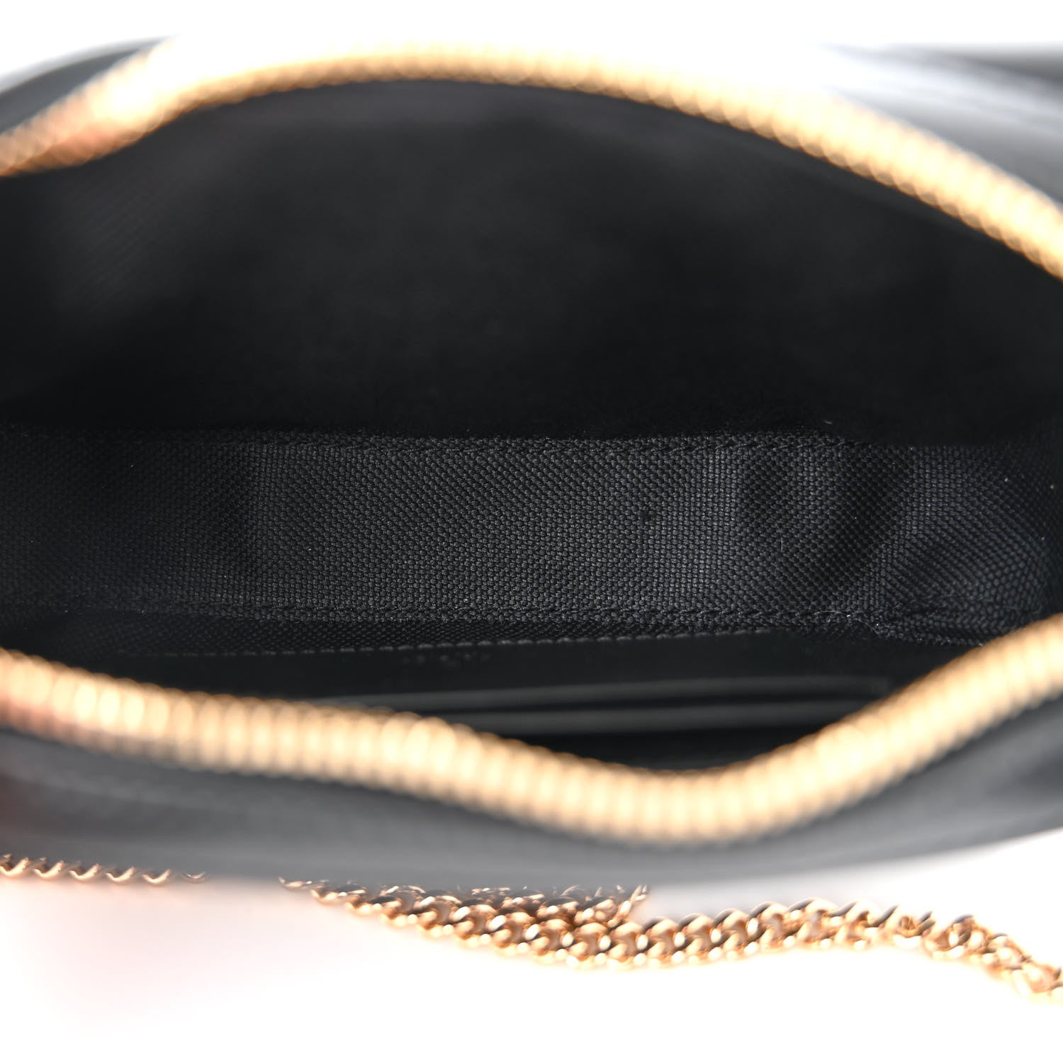 Gucci Calfskin GG Super Mini Debossed Chain Wallet Black 5 of 11