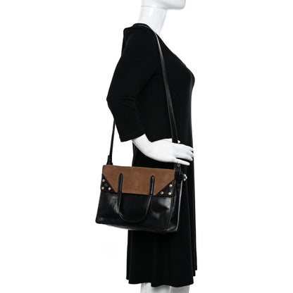 Fendi Agnello Old Shine Vitello Go Rain Small Flip Tote Black Marrone 2 of 10
