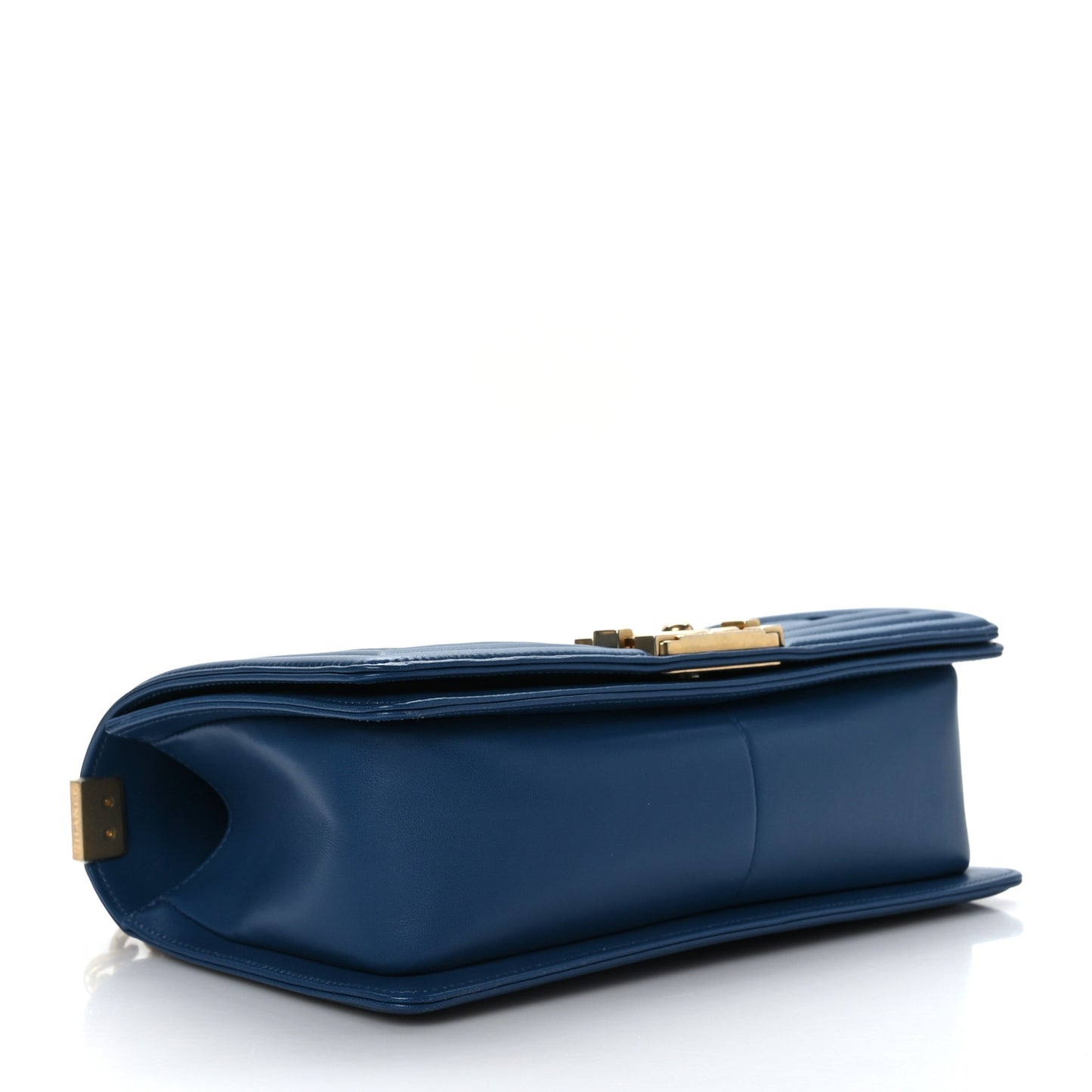 Lambskin Quilted Medium Boy Flap Blue