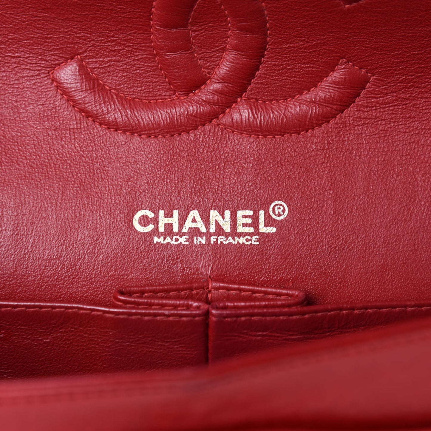 Lambskin Quilted Medium Double Flap Red