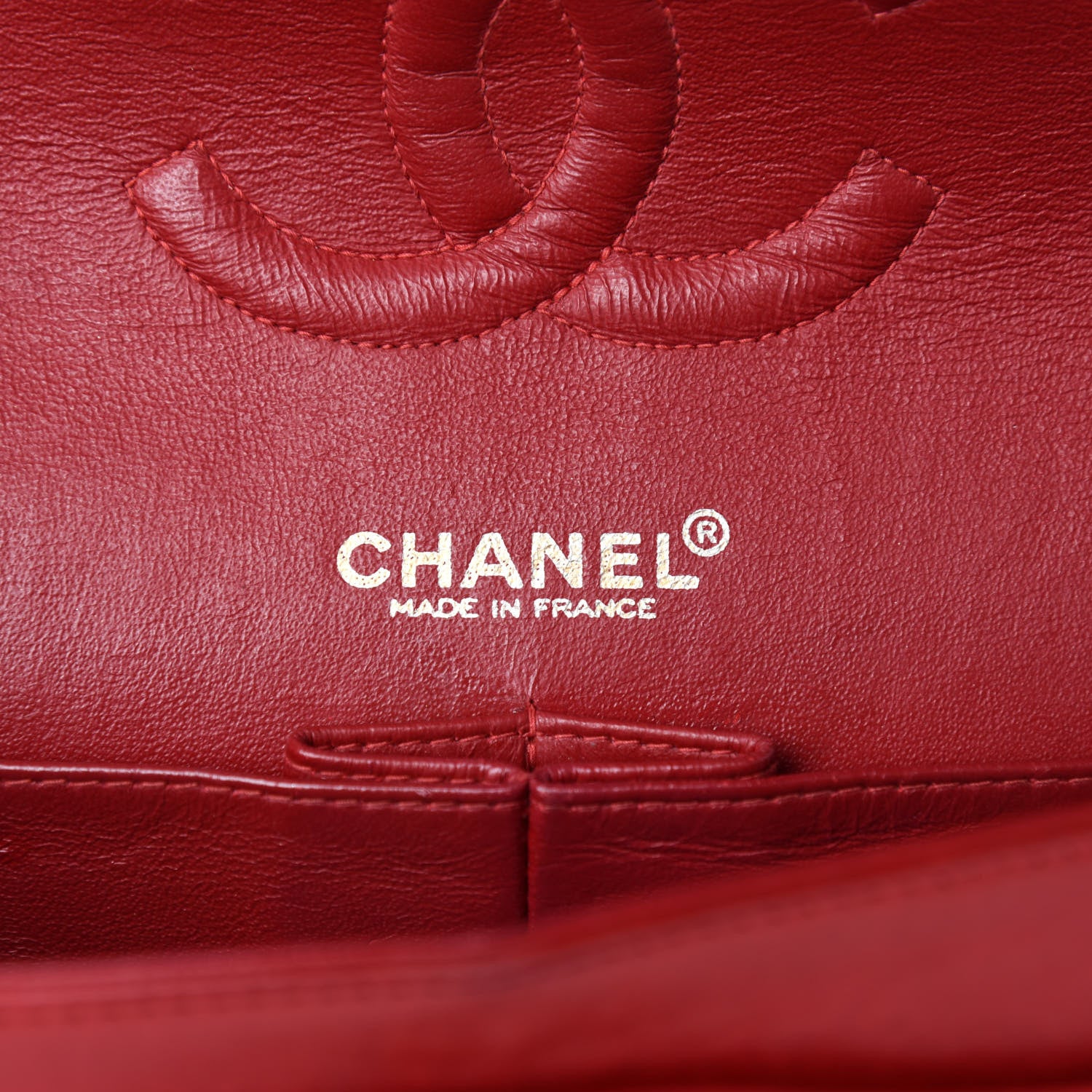 Chanel Lambskin Quilted Medium Double Flap Red 13 of 15