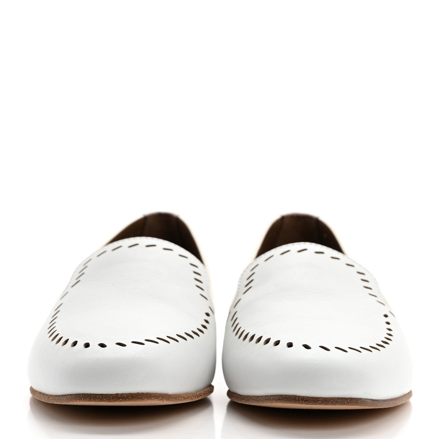 Calfskin Ovale Moccasin Loafers 37 White