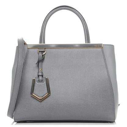 Fendi Vitello Elite Petite 2Jours Tote Grigio Grigio Chiaro 1 of 8