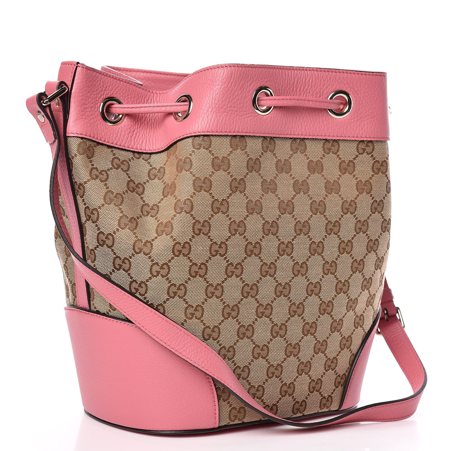 Gucci GG Monogram Calfskin Bucket Bag Pink 3 of 10