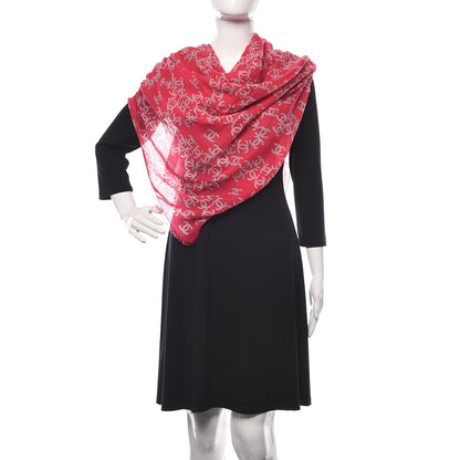 Chanel Cashmere CC Logo Scarf Red 2 of 3