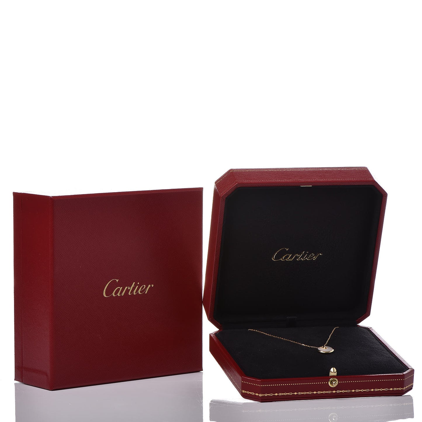 18K Yellow Gold Diamond Mother of Pearl XS Amulette de Cartier Pendant Necklace