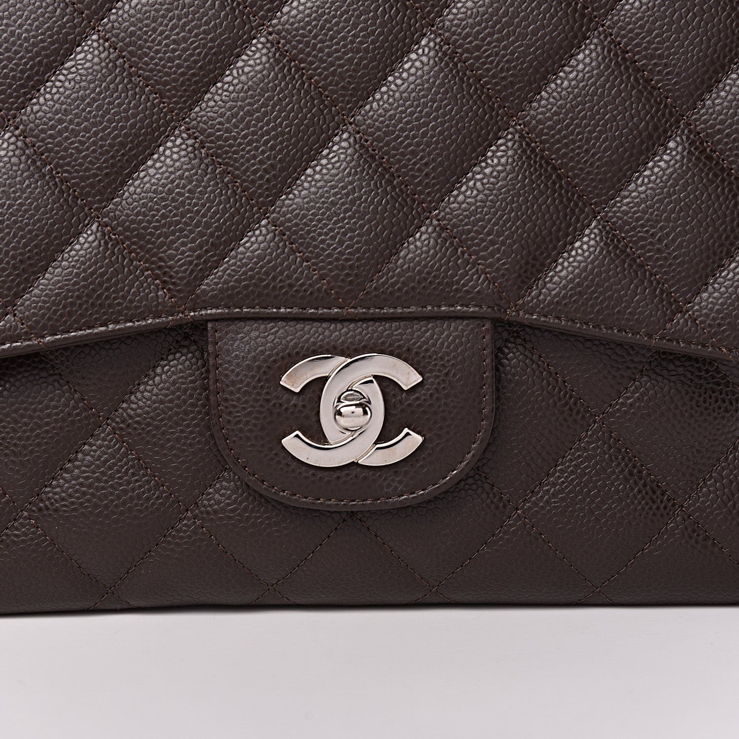 Chanel Caviar Quilted Jumbo Single Flap Dark Brown 8 of 13