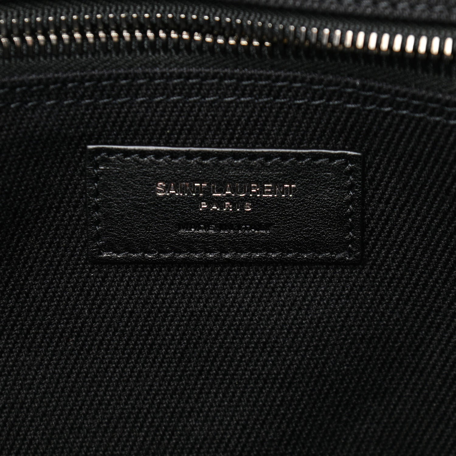 Saint Laurent Linen Calfskin Rive Gauche Tote Black 6 of 9