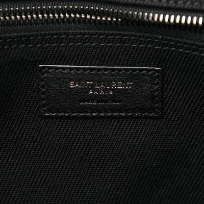 Saint Laurent Linen Calfskin Rive Gauche Tote Black 6 of 9