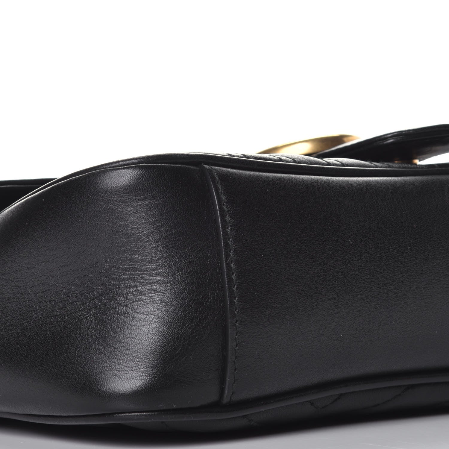 Gucci Calfskin Matelasse Small GG Marmont Shoulder Bag Black 8 of 9