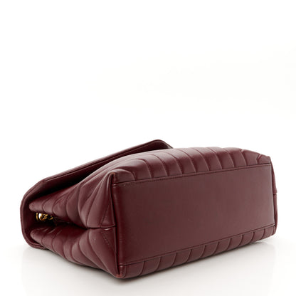 Saint Laurent Calfskin Y Quilted Monogram Medium Loulou Chain Satchel Rouge Legion 4 of 13