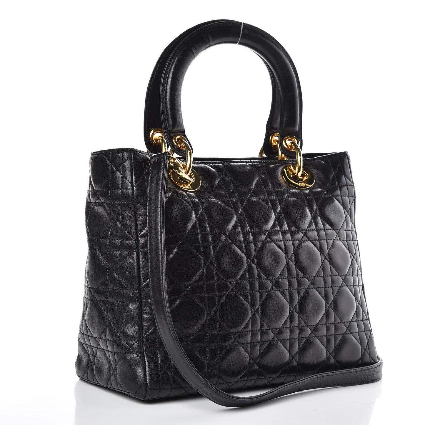 Lambskin Cannage Medium Lady Dior Black