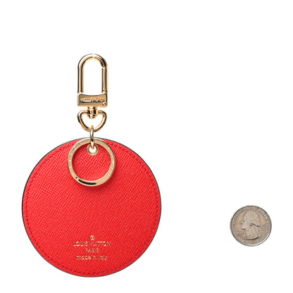 Louis Vuitton Calfskin Monogram Check Bag Charm Key Holder Red 2 of 3