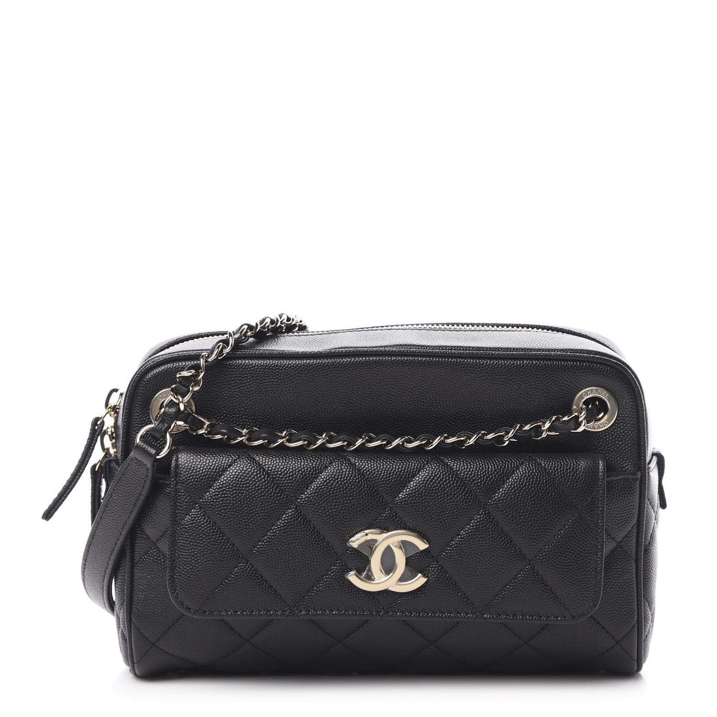 Caviar Quilted Small In & Out Camera Case Black