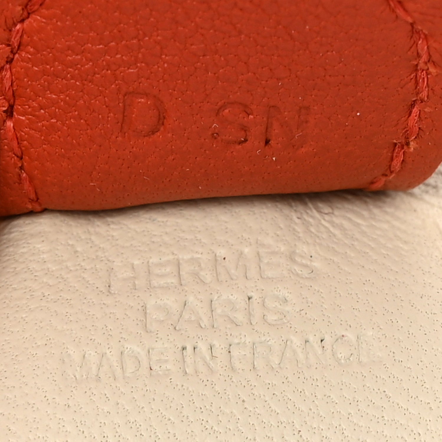Hermes Milo Lambskin Grigri Rodeo Horse Bag Charm PM Craie Sesame Cornaline 3 of 5