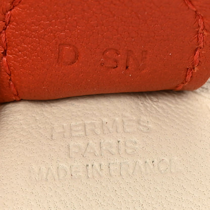 Hermes Milo Lambskin Grigri Rodeo Horse Bag Charm PM Craie Sesame Cornaline 3 of 5