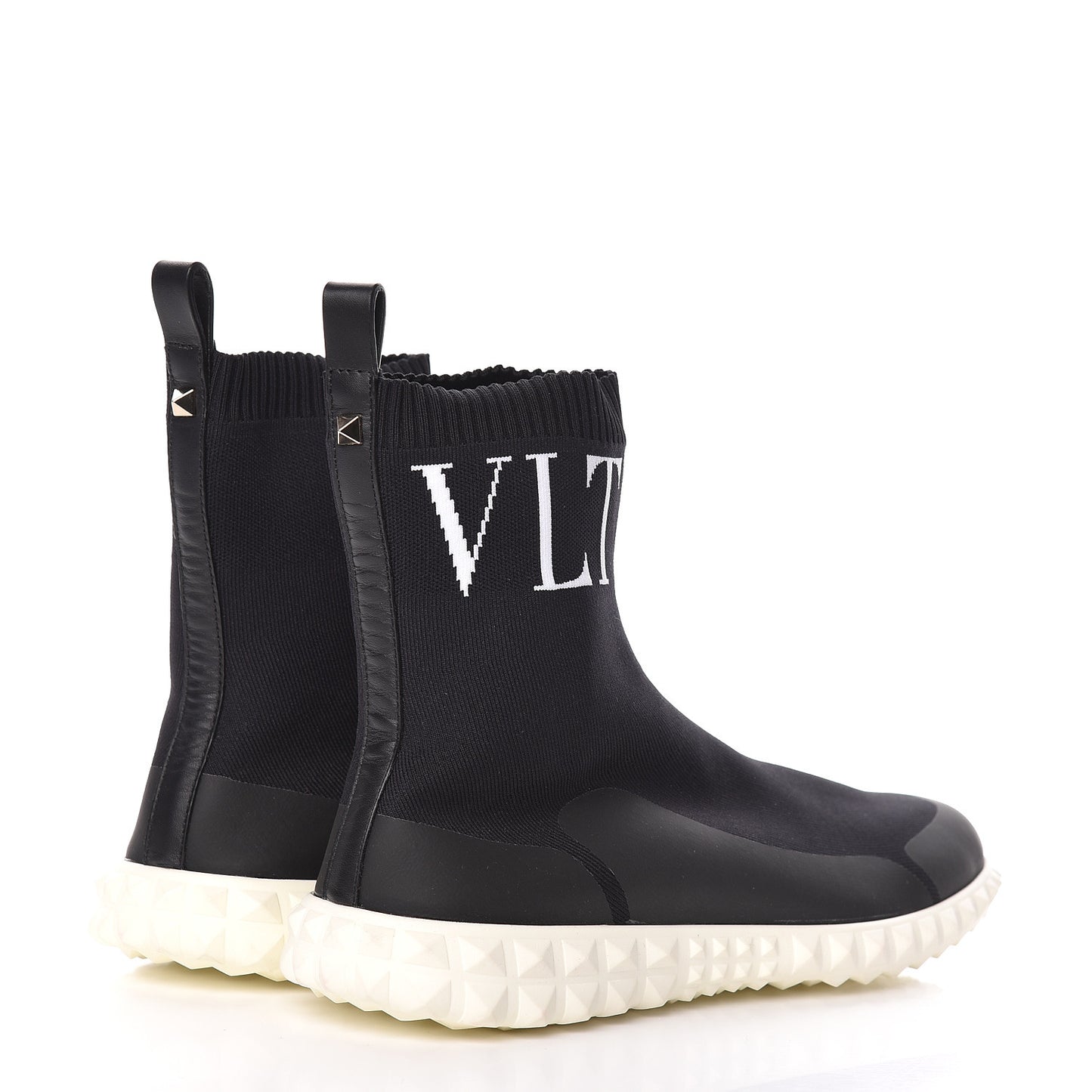 Stretch Knit VLTN Sock Sneakers 39 Black