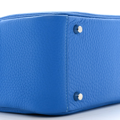 Hermes Taurillon Clemence Mini Lindy 20 Bleu Hydra 9 of 11