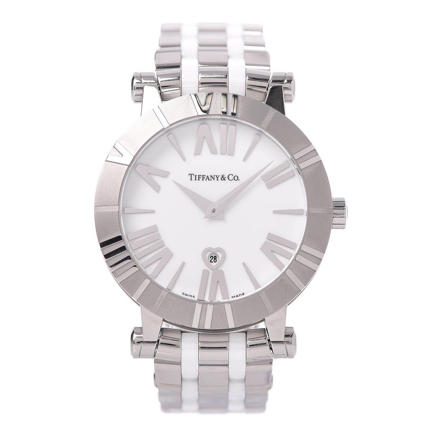 Tiffany Stainless Steel Ceramic 36mm Atlas Quartz Watch 1 of 8