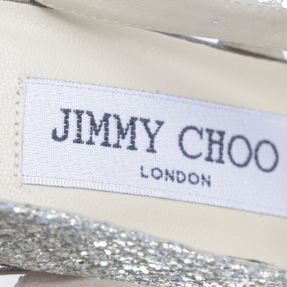 Jimmy Choo Vamp Glitter Strap Platform Sandals 36.5 Champagne 5 of 7