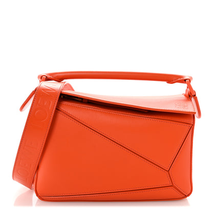 Loewe Satin Calfskin Small Puzzle Bag Orange 1 of 11