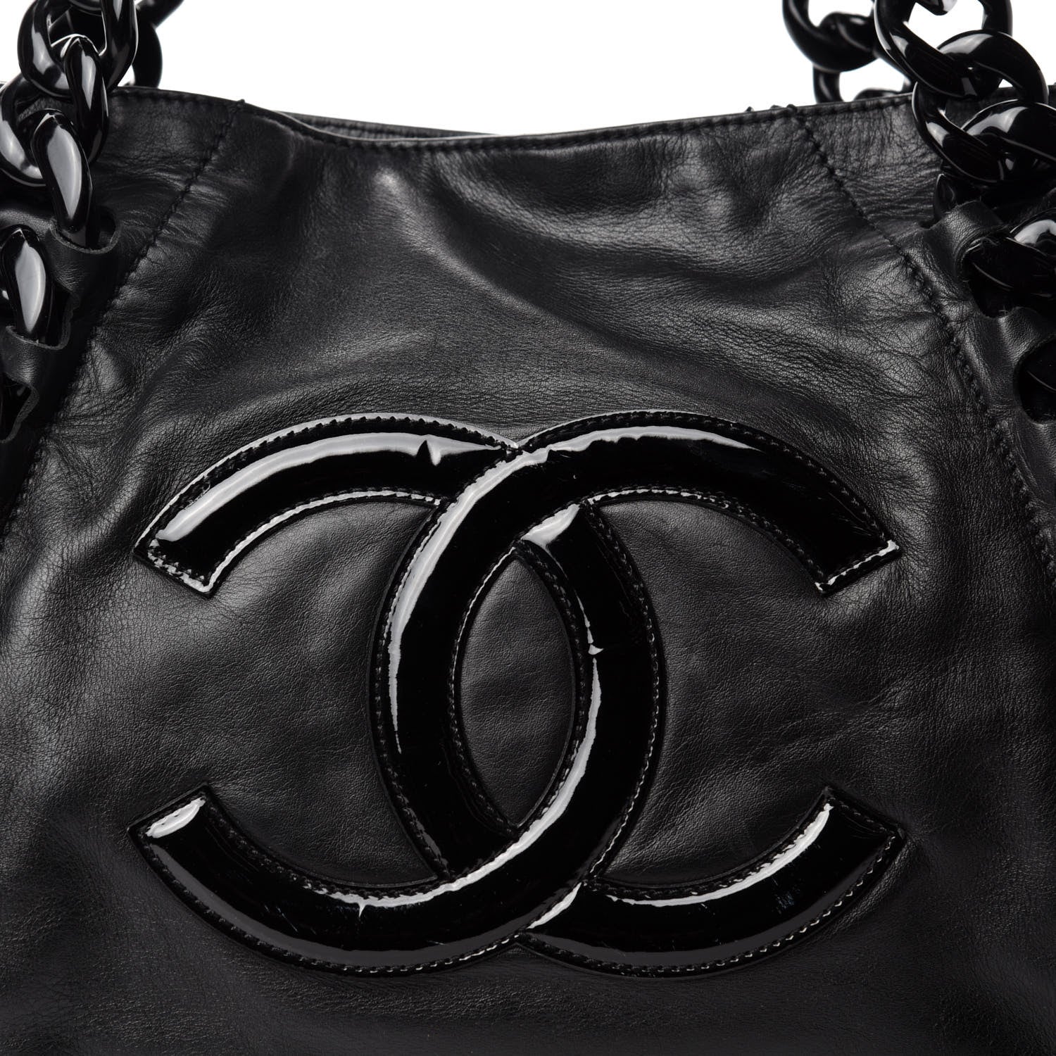 Chanel Calfskin Modern Chain Rhodoid East West Tote Black 10 of 10